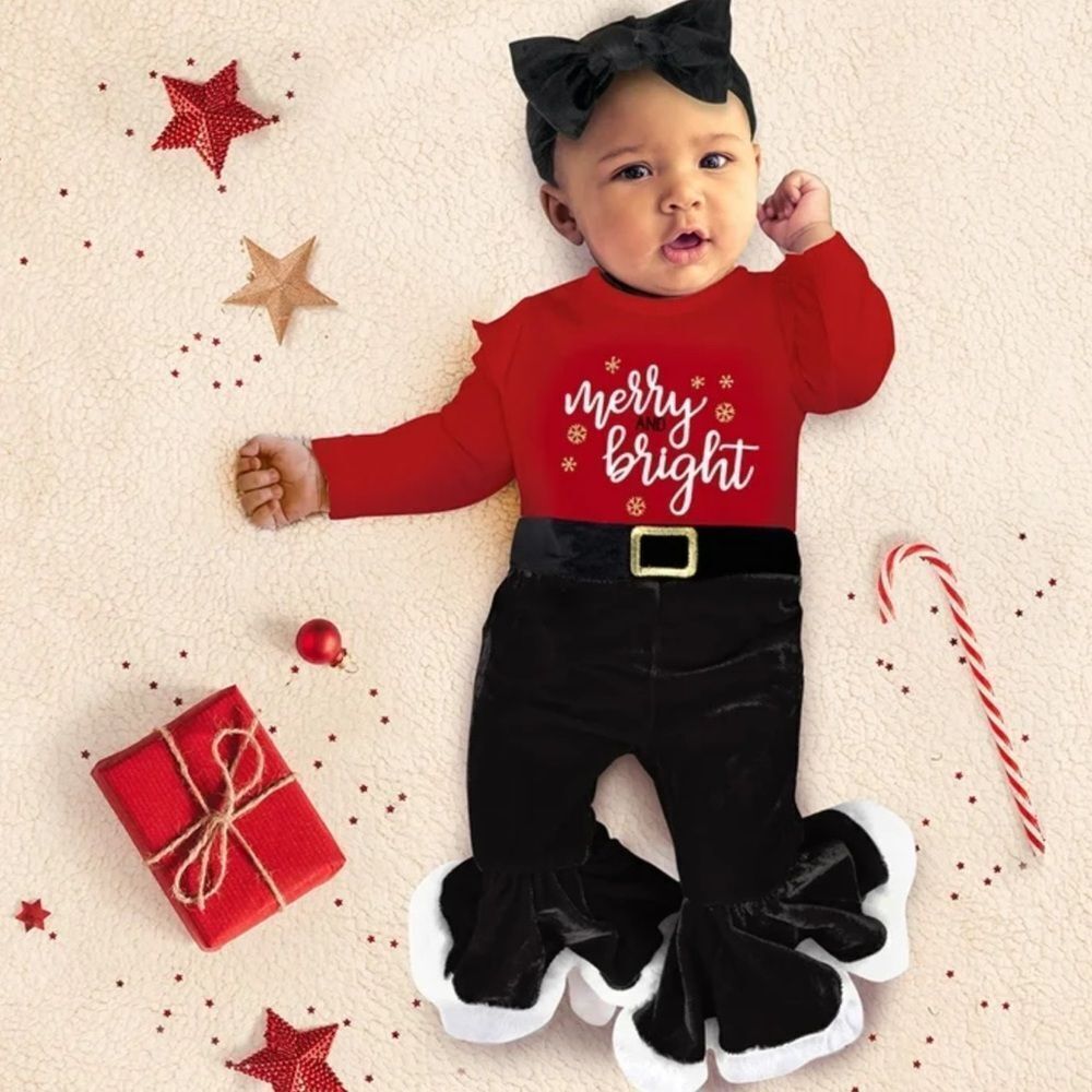 NWT Baby Essentials Merry and Bright Christmas Outfit Photos Size 9M